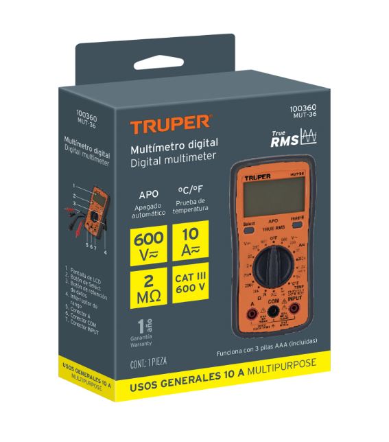 7506240677734 - MULTIMETRO DIGITAL PROFESIONAL (100360) TRUPER